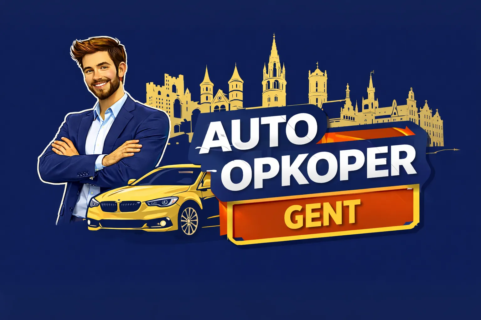 Auto verkopen Gent aan auto opkoper Bram - diesel, benzine, hybride en EV opkoper voor heel Gent-stad en randgemeenten, sterke export via North Sea Port en Zeebrugge