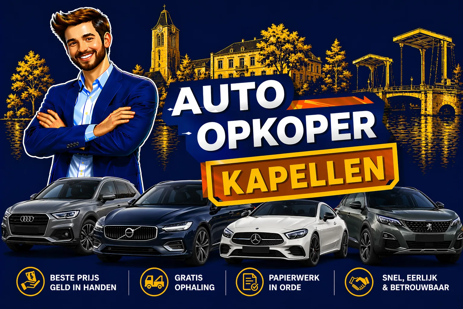 Auto verkopen Kapellen aan auto opkoper Bram - diesel, benzine, hybride en EV opkoper voor heel Kapellen en randgemeenten in Antwerpen, sterke export en gratis ophaling