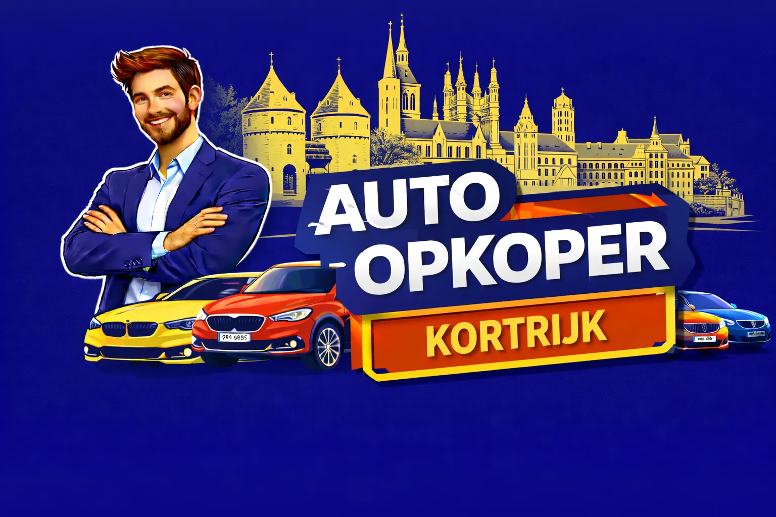 Auto verkopen Kortrijk aan auto opkoper Bram - diesel, benzine, hybride en EV opkoper voor heel Kortrijk en randgemeenten in West-Vlaanderen, sterke export en gratis ophaling