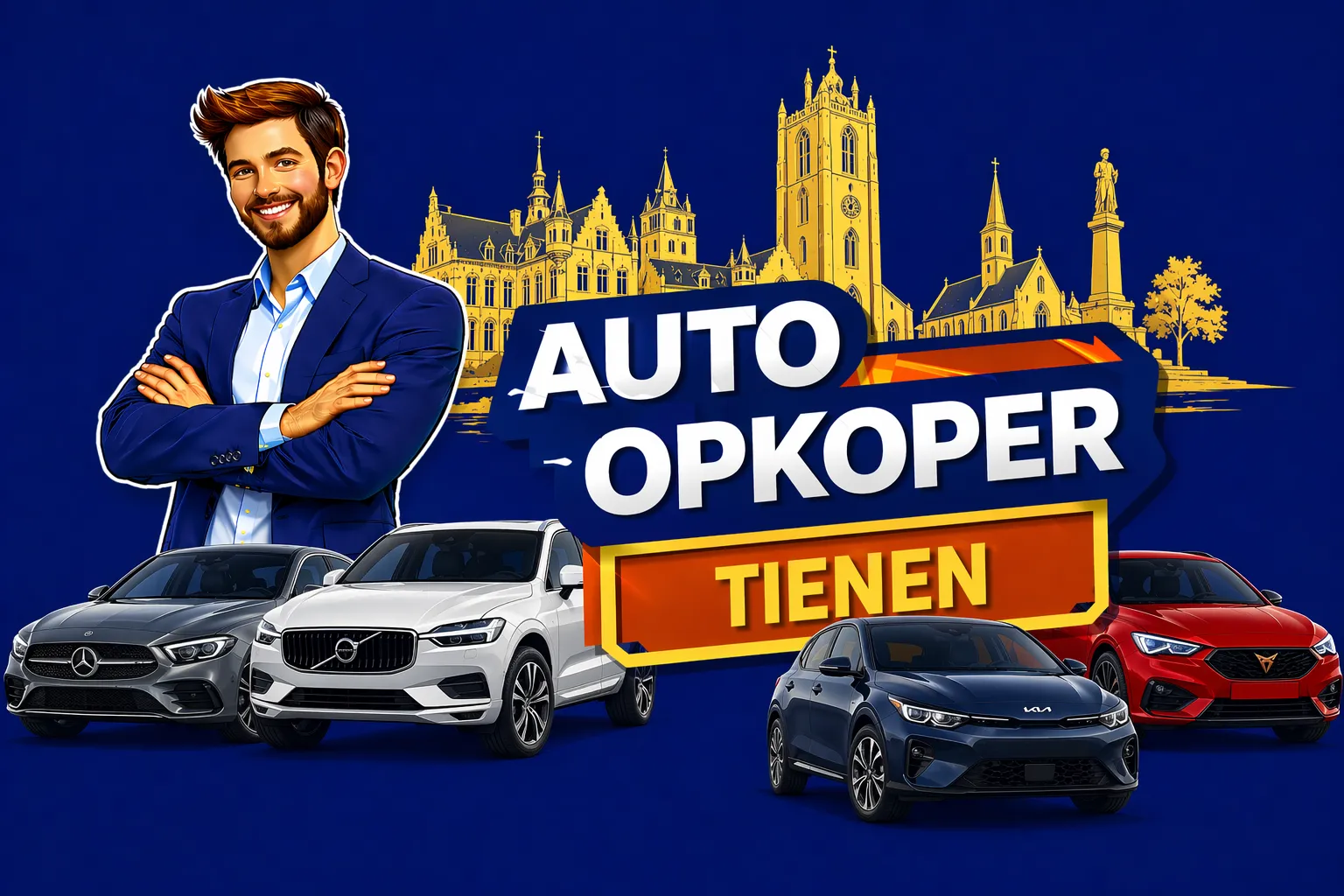 Auto verkopen Tienen aan auto opkoper Bram - diesel, benzine, hybride en EV opkoper voor heel Tienen en randgemeenten in Vlaams-Brabant, sterke export en gratis ophaling