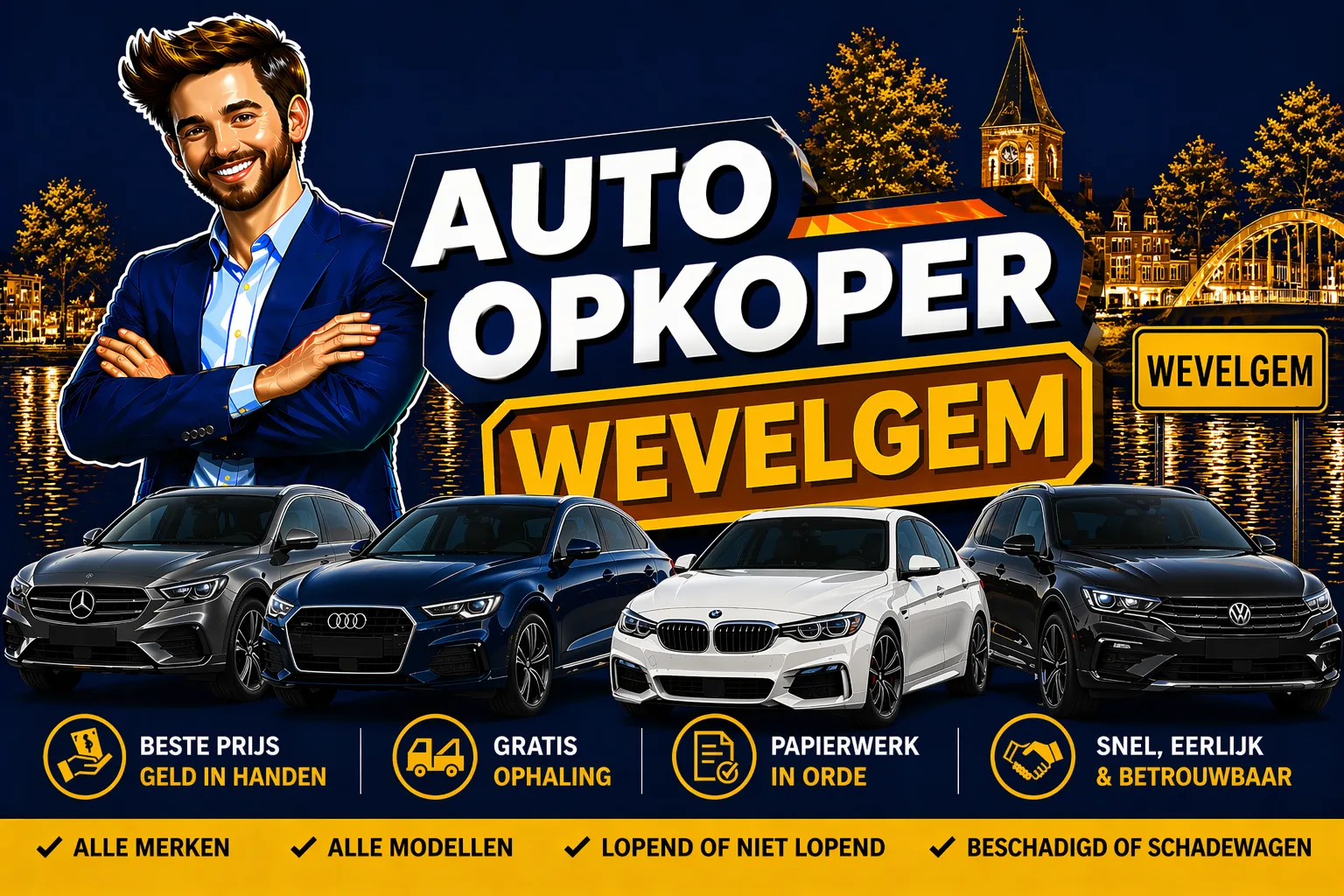 Auto verkopen Wevelgem aan auto opkoper Bram - diesel, benzine, hybride en EV opkoper voor heel Wevelgem en randgemeenten in West-Vlaanderen, sterke export en gratis ophaling