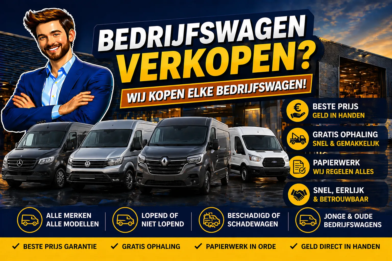Bedrijfswagen verkopen in België aan Auto Opkoper Bram - alle merken bedrijfsvoertuigen opkopen, btw-conform met gratis ophaling in heel België