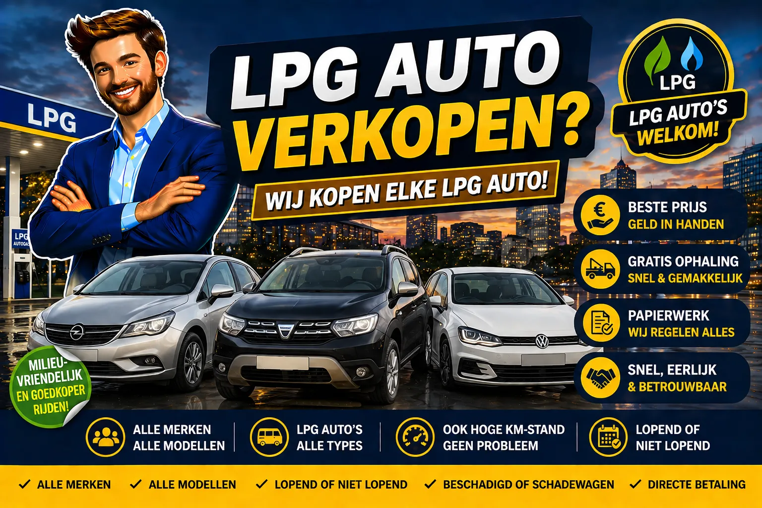 LPG auto verkopen in België aan Auto Opkoper Bram - alle LPG wagens opkopen, met of zonder geldige keuring, milieuvriendelijk inkooppunt